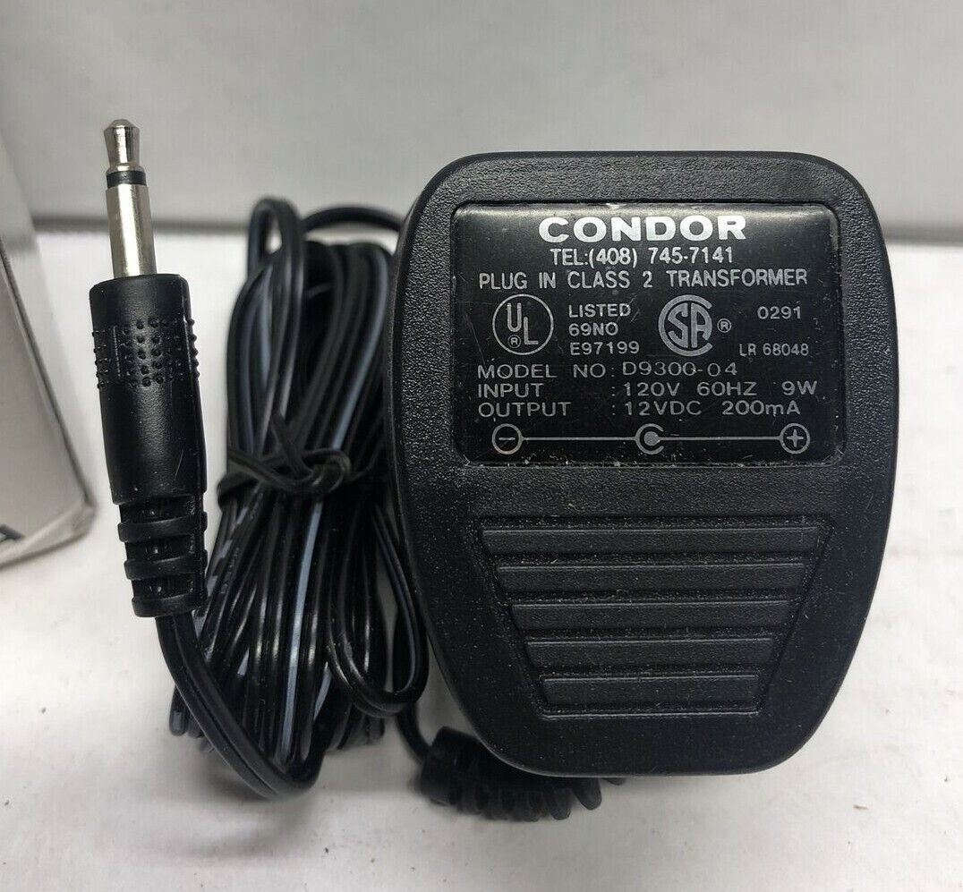 *Brand NEW*Condor D9300-04 Plug In Class 2 Transformer 12VDC 200mA 9W AC Adaptor - Click Image to Close
